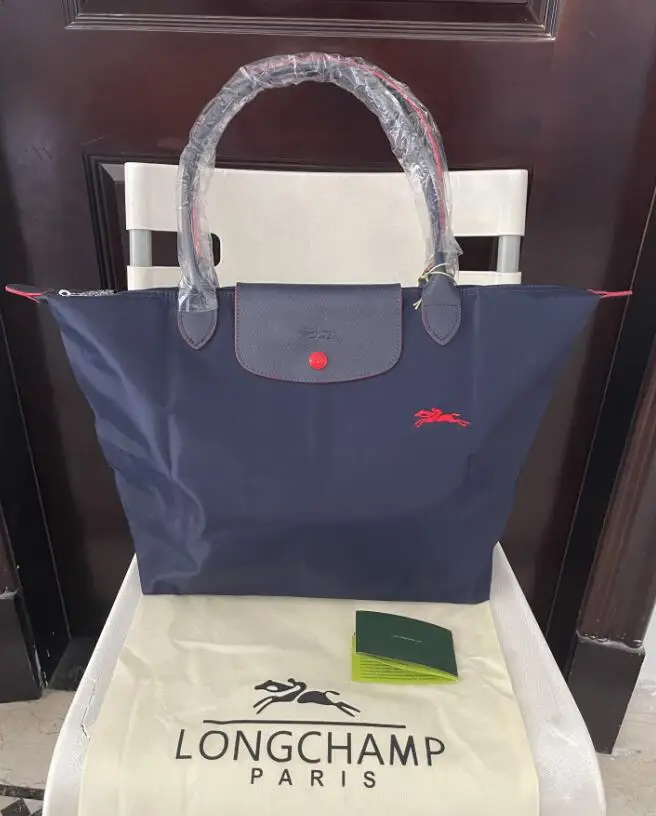navy longchamp bolsa