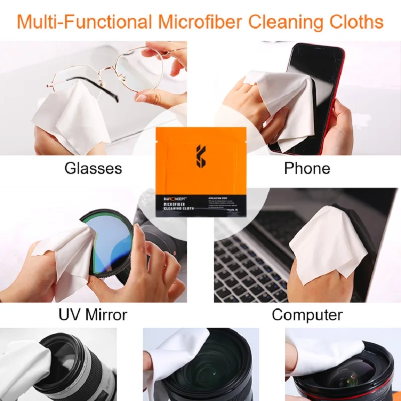 Description Picture 5 of itemK&F Concept 20Pack 15x15cm Individually Vacuum Wrapped Microfiber Cleaning Cloths for Camera Lens Glasses Phones LCD Screens