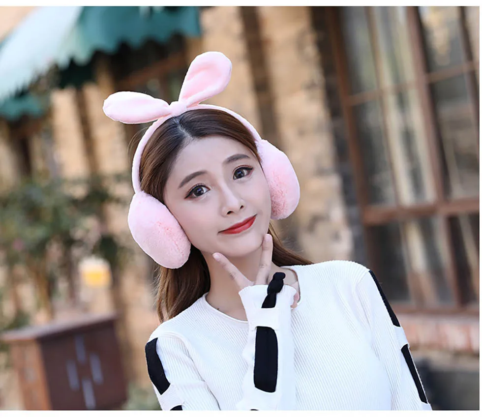 Calymel Brand Winter Earmuffs Xmas Gift Fashion Women Girl Fur Ear Warmer Muffs Outdoor Earlap Earmuff Headband Newest