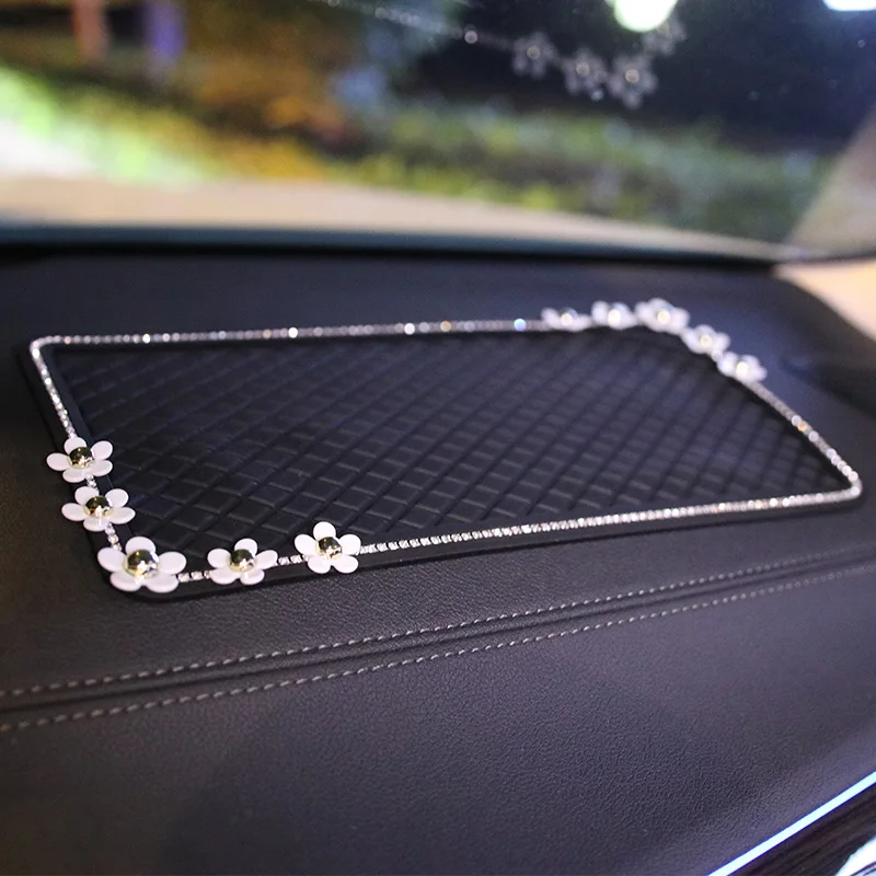 Diamond-Daisy-Flower-Anti-Slip-Mat-with-Crystal-Non-Slip-Pading-Car-Sticky-Dash-Board-Phone-Keys-Pad-12