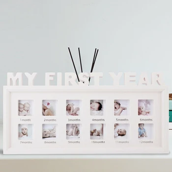 

DIY Combination Photo Frames 0-12 Month Baby MY FIRST YEAR Pictures Display Plastic Photo Frame Kids Growing Memory Gift LB88