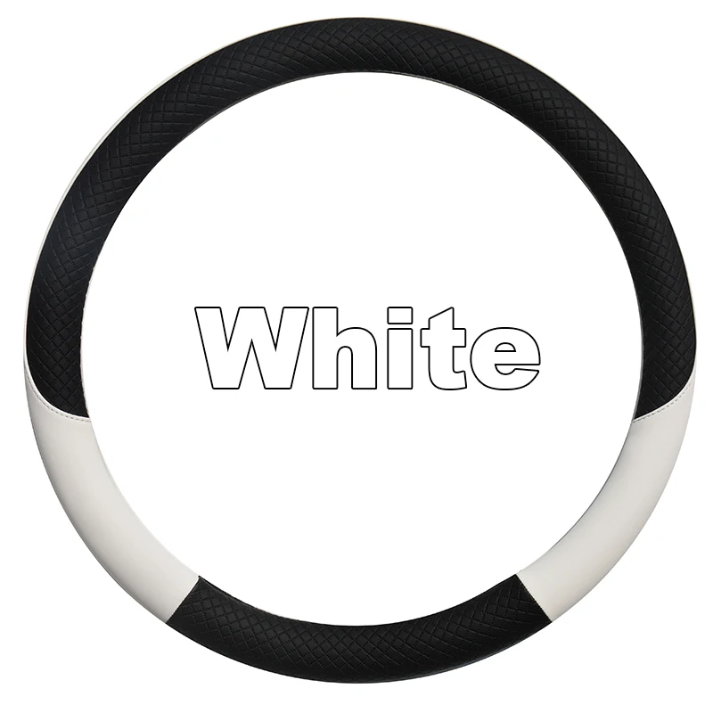 Прямая чехол рулевого колеса автомобиля Микро волокно кожа размер М высокое качество 7 цветов - Название цвета: Белый