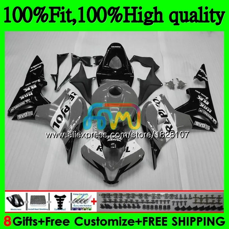 No. 1 Литья под давлением для HONDA CBR600 CBR 600 RR CC 600RR 600F5 F5 07 08 60BS. 40 CBR600RR Repsol белый CBR600F5 600CC 2007 2008 обтекатель oem - Цвет: No. 1