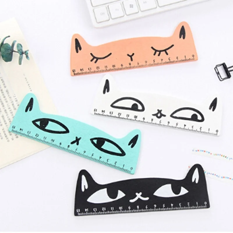 

Cute Cat Wooden Scale Ruler Measure Straight Tool Students Child Stationery Gift Accesseries