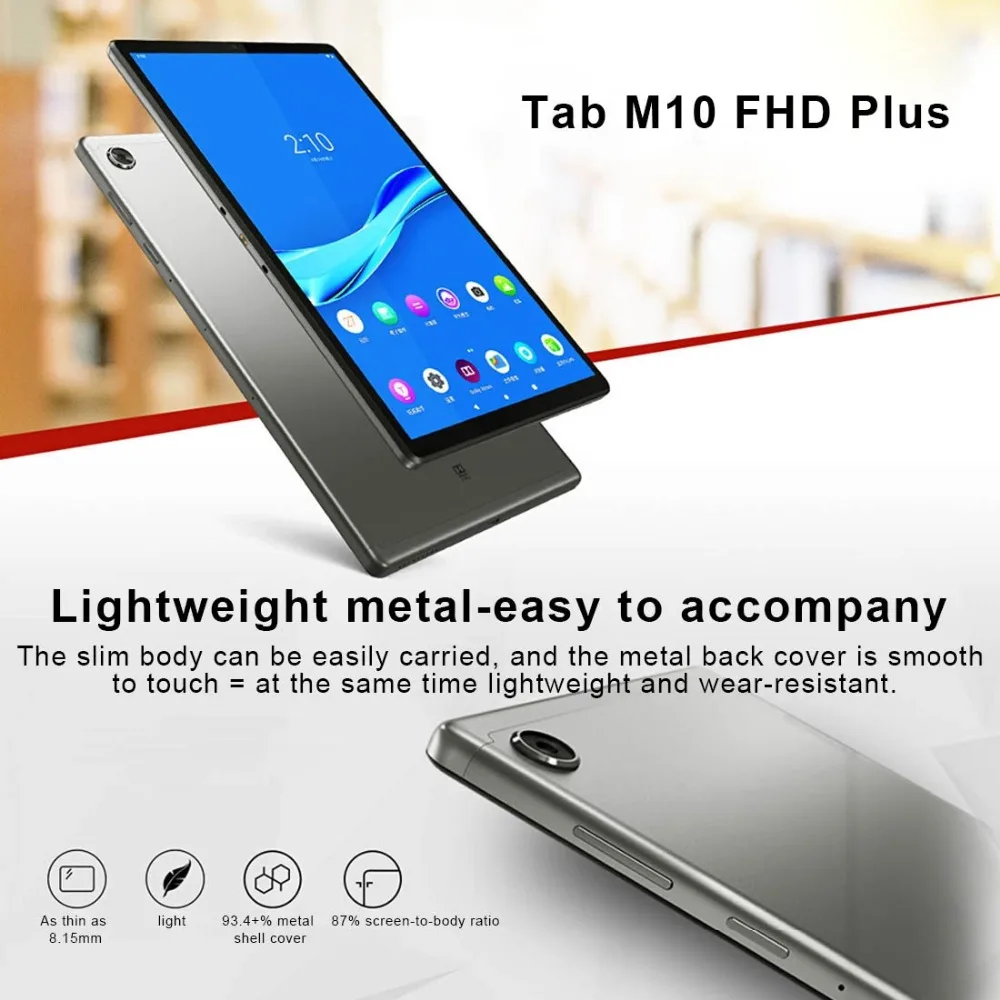 Lenovo Tab M10 Plus 10.3" Tablet PC 4GB+64GB MediaTek P22T Octa Core Android 9.0 Tablets WiFi / 4G LTE Dual Camera 13MP 7000mAh moderness tablet