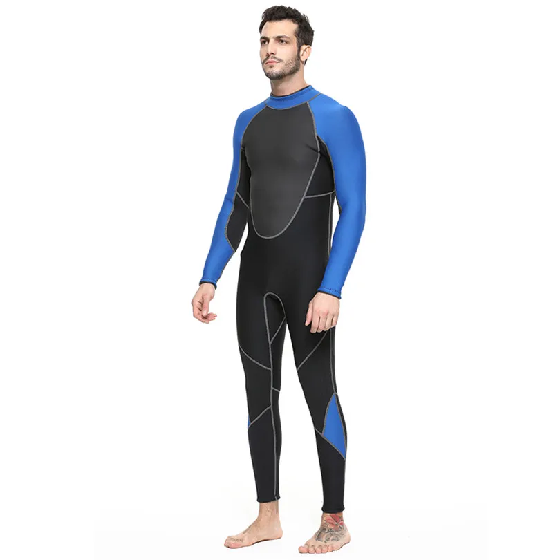 Мужской костюм для дайвинга из неопрена, 3 мм, теплый, мягкий гидрокостюм в стиле пэчворк, одежда для плавания с длинным рукавом, подводная охота с дыхательной трубкой