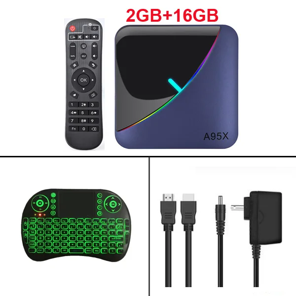 2GB 16GB keyboard Предпродажа A95X F3 Android 9,0 ТВ приставка Amlogic S905X3 4 Гб 64 Гб Wifi BT Youtube HDR Google Play Netfilx 8k телеприставка устройство - Цвет: 2GB 16GB keyboard