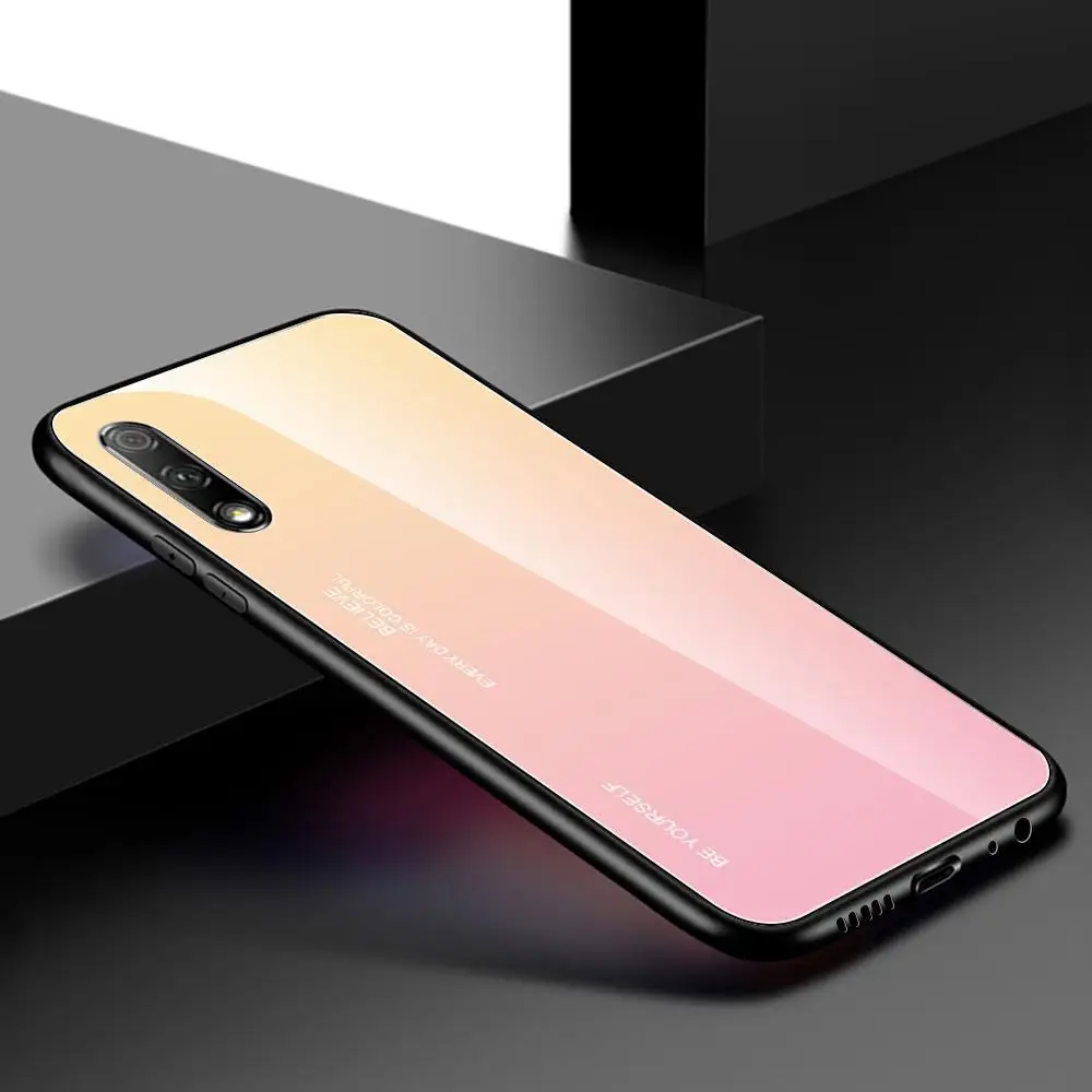 Цветной чехол из закаленного стекла для телефона huawei P Smart Plus P30 P20 Honor 20 9X Pro 10 9 Lite 10i 20i Nova 5i градиентный чехол
