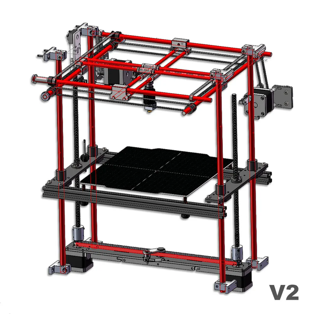 3D принтер новый двойной XYZ крест структура алюминиевая рамка мягкая магнитная