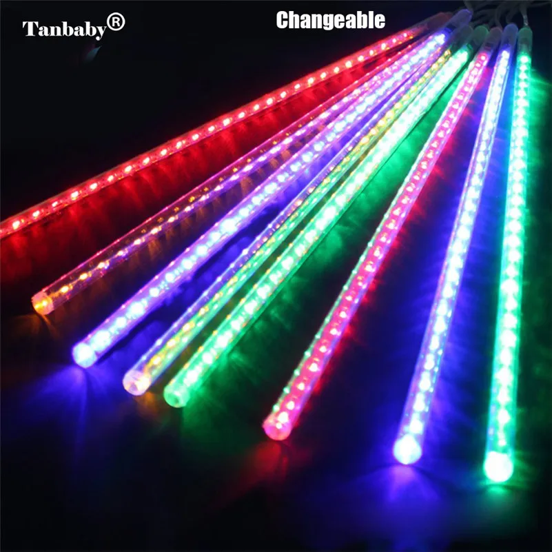Multicolor Светодиодный фонарь 30 см, 50 см, трубка, метеоритный дождь, 8 трубок, гирлянда, Рождественские елки, украшения для улицы, сада, парка, улицы, Luces Navidad - Испускаемый цвет: Multicolor
