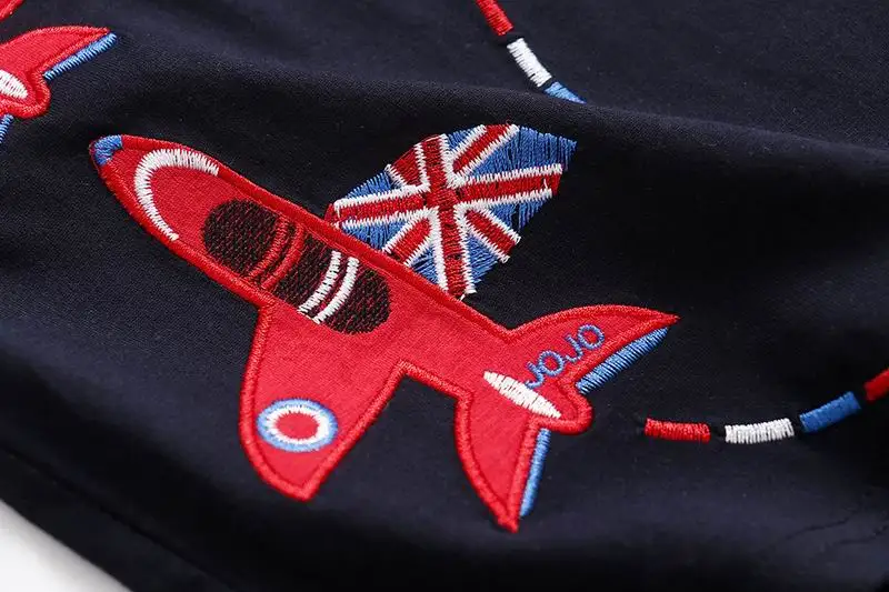 SAILEROAD Самолет Аппликация Дети Мальчики Футболка с Длинным Рукавом Новая