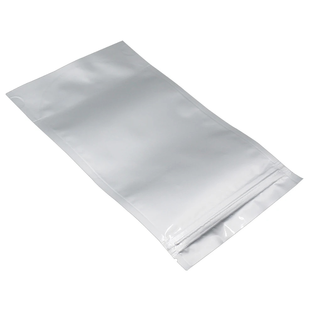Sacos doypack de mylar prateado com fecho zip e base_voghion.com
