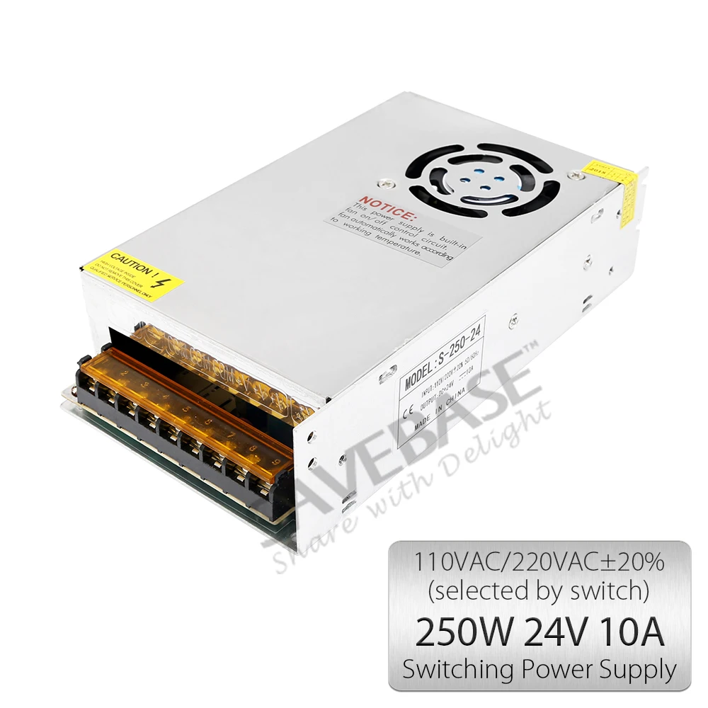 SAVEBASE 24V 10A 250W CNC Stepper Motor Driver Switching Power Supply 110VAC/220VAC±20%(selected by switch) for DIY | Обустройство