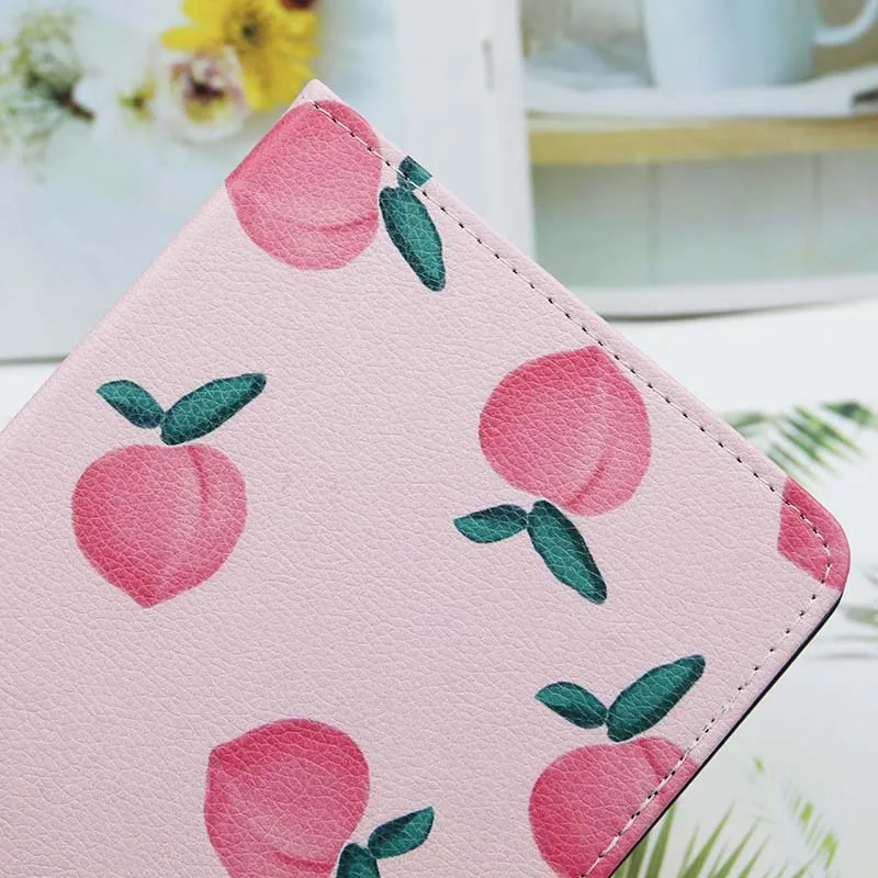 Для Ipad Ipad Air 1 2 Ipad Mini 1, 4, 5, Ipad 2 3 4 из искусственной кожи милый оранжевый медовый персик чехол с откидной крышкой для телефона с закаленное Стекло чехол