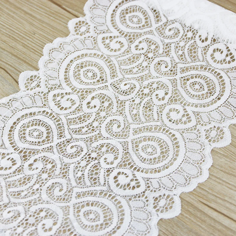 

(2 meter) 18cm white elastic lace Fabric French hollow underwear lace Trim DIY French hollow underwear