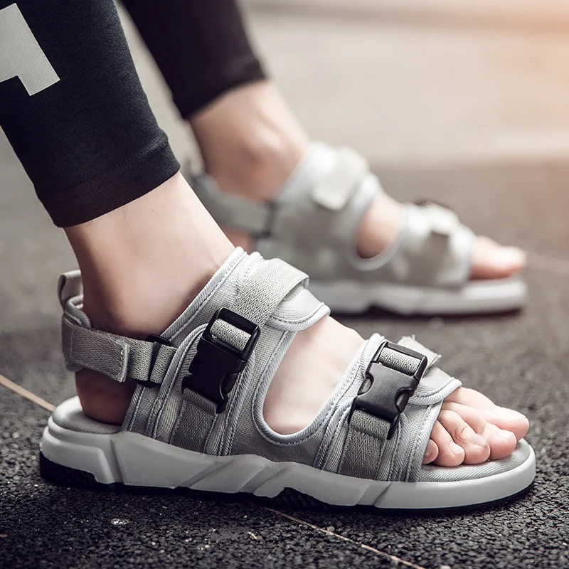 

Sandals Men Fashion Beach Shoes Men's Magic Buckle Height Adjustable Footwear Comfortable Soft Sole Heel Lace Detachable Shoes