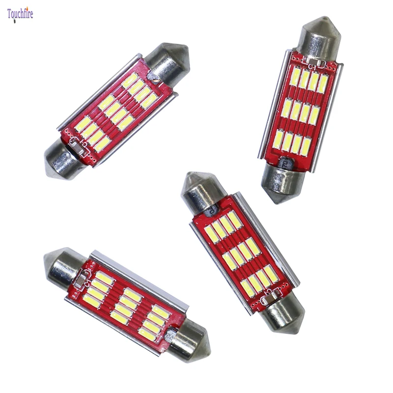 100 шт. C5W C10W гирлянда 4014 12SMD 31/36/39/41 мм Авто Canbus светодиодный автомобильные лампы для чтения купол внутренняя Лицензия плиты стояночного света 12V