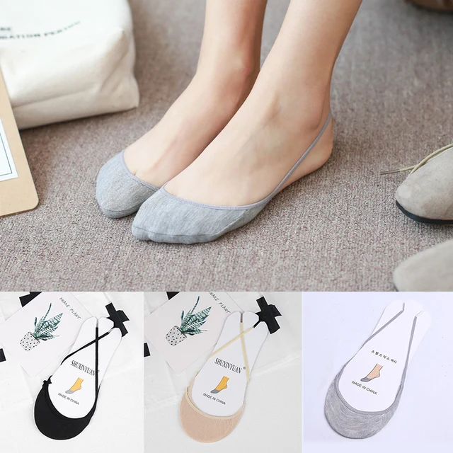 6pcs/3pair Boat Socks for Summer Anti Slip Silicone No Show Socks for Women High Heel Shoe Liner Socks Chausette Femme Invisible 3colors