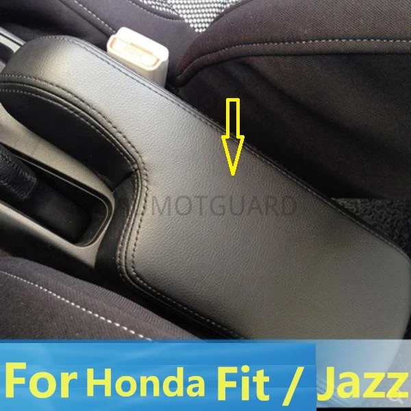 Накладка на центральный подлокотник из микрофибры для Honda Fit / JAZZ 2014 2015 2016 отделка