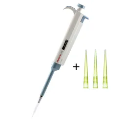 Pipette mécanique Dragon lab, Volume réglable, canal unique, 20 200ul/100 1000ul avec 200 pièces embouts 1 PK 