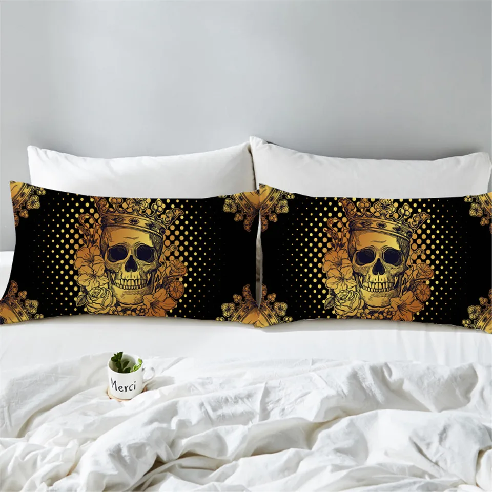 7 BeddingOutlet сжигание наволочка черепа пламя огня наволочка из микрофибры голубой 3D Готический Рисунок Подушка Чехол 50x75 см; Прямая поставка - Цвет: 7