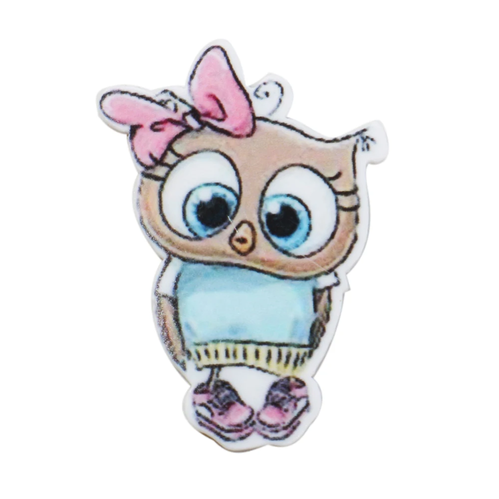 5pcs/lot Cute Owl Acrylic Flatback Planar Resins DIY Sew For Bow-knot Gift Crafts Jewelry Accessories