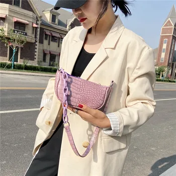 

2020 New Women Handbags European and American Summer Bags Fashion Crocodile Pattern Solid Color Women Handbags