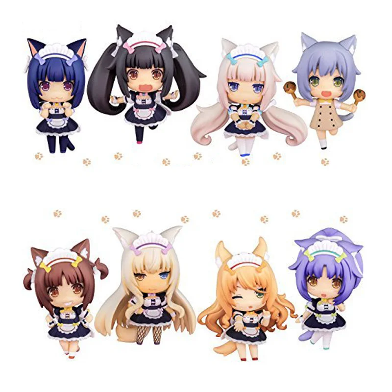 NEKOPARA Chocolat ваниль Azuki кокосовый клен Корица 8 шт./компл. 7 см версия ПВХ Фигурки