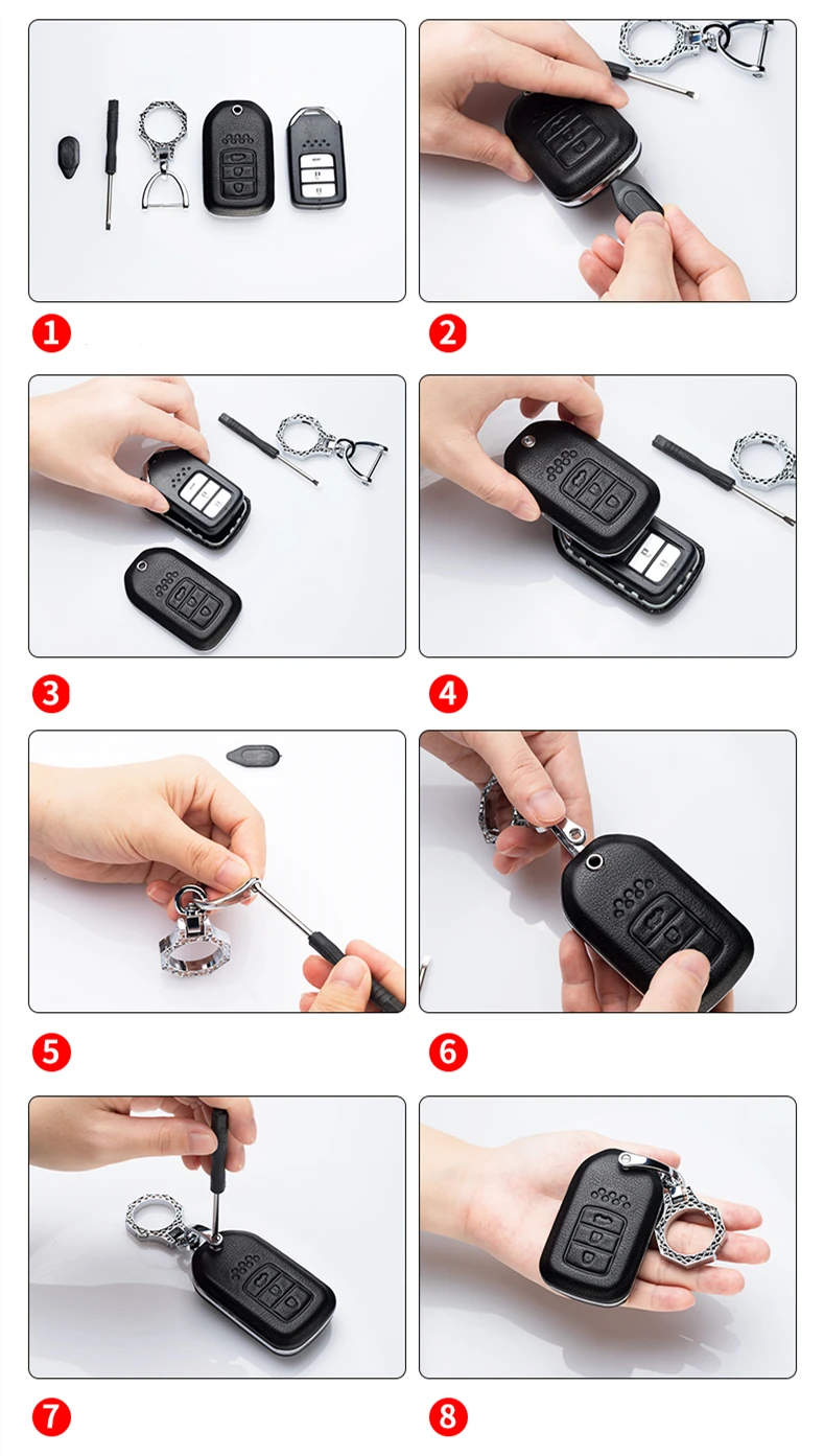 Высокое качество автомобильные аксессуары кожа+ пластик для Honda Key Cover Accord Civic 10th Gen JADE VEZEL CRIDER CRV Shell Fob для ключа