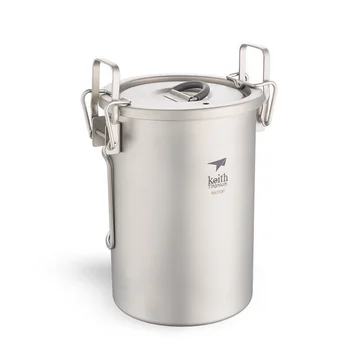 

Keith Rice Cooker Safety Titanium Pot Outdoor Camping Tracel Portable Light Corrosion Resistant Pot Tank