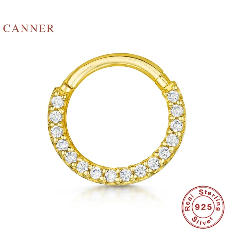 

CANNER Earrings For Women Real 925 Sterling Silver Puncture Cartilage Piercing Stud Earrings Zircon Diamond Korean Gold Jewelry