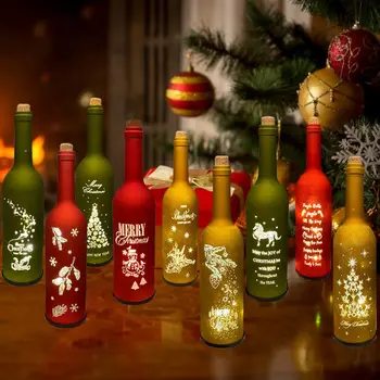 価格 クリスマス装飾品ワインボトルライトバッテリー操作ledボトルクリスマスバレンタインデーの結婚式の装飾の小道具