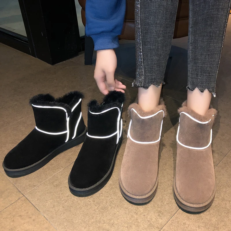 

Winter Shoes Women Med Heel Boots Australia Plush Booties Ladies Luxury Designer Round Toe Bootee Woman 2019 Lace Up Snow
