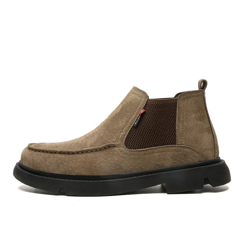 Высококачественные ботинки Челси мужские замшевые зимние с мехом для мужчин