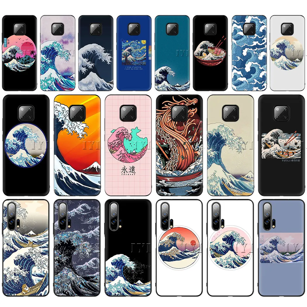 Van Gogh Hokusai The Great Wave Soft Silicon phone Case for Huawei P30 Lite Pro Honor View 20 10 P Smart Plus 2019 Z | Мобильные