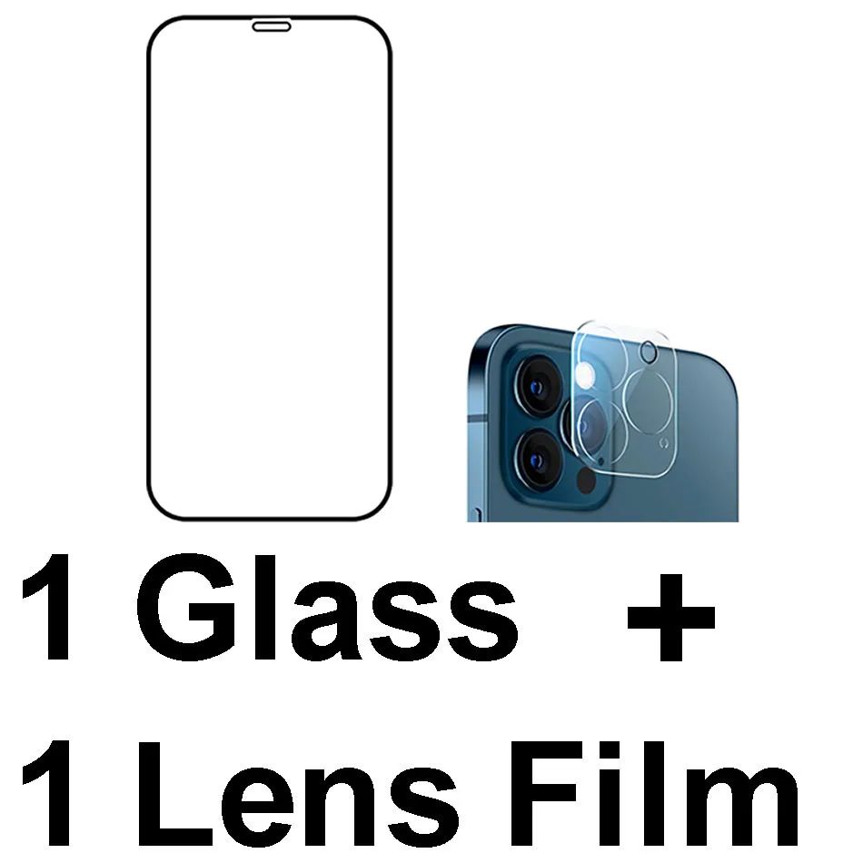 6 in 1 Tempered Glass For iphone 12 Pro Max Screen Protector 3D Camera Lens Glass Full Cover Film For iphone 12 mini Glass phone glass protector Screen Protectors