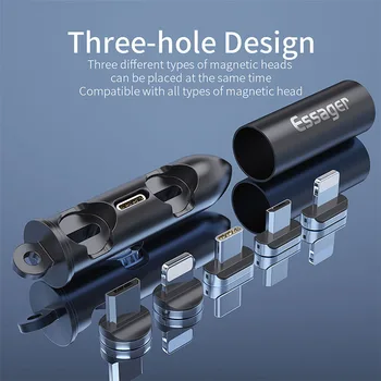 

Essager Portable Magnetic Plug Box Adapter Metal Storage Container for iPhone Micro USB Type C Magnet Charger Cable Connector