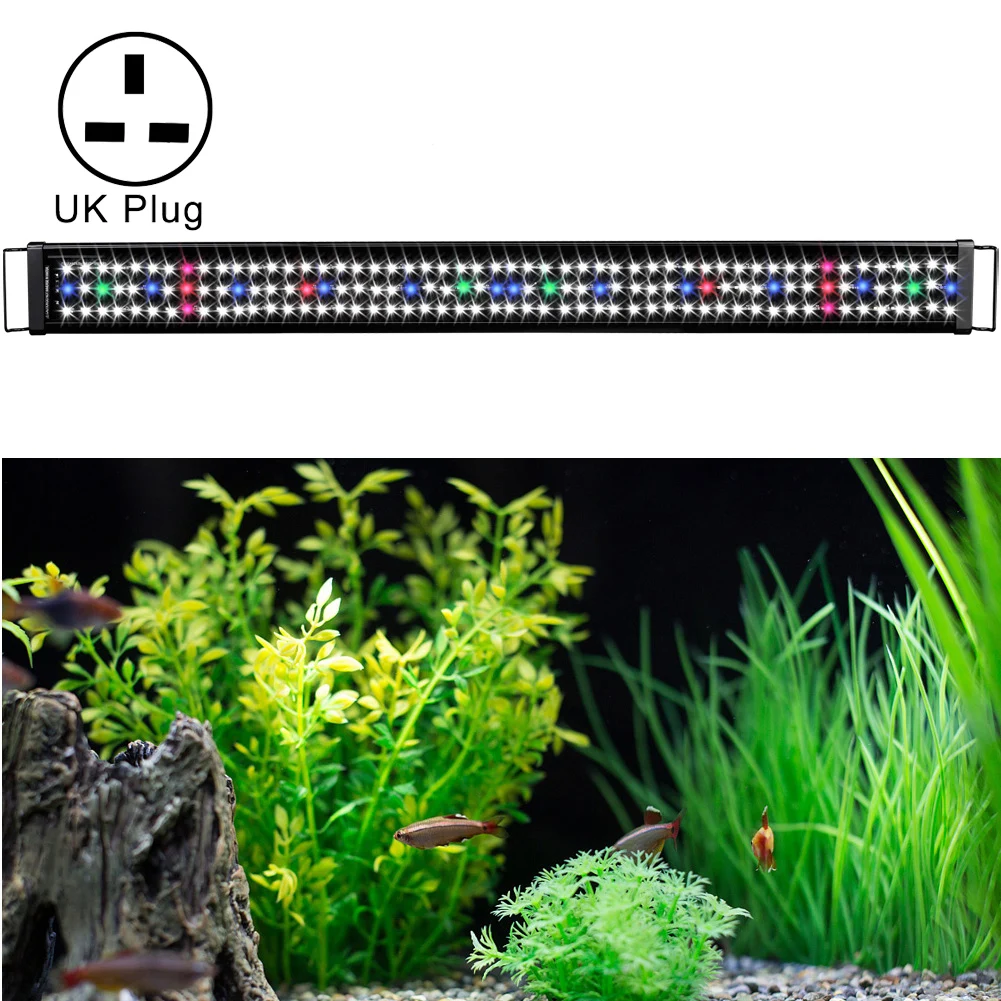 UK Plug 120cm Супер тонкий светодиодный водонепроницаемый светильник для аквариума s светильник для аквариума Синий 18-75 см Погружной подводный светильник с зажимом - Цвет: UK Plug 120cm