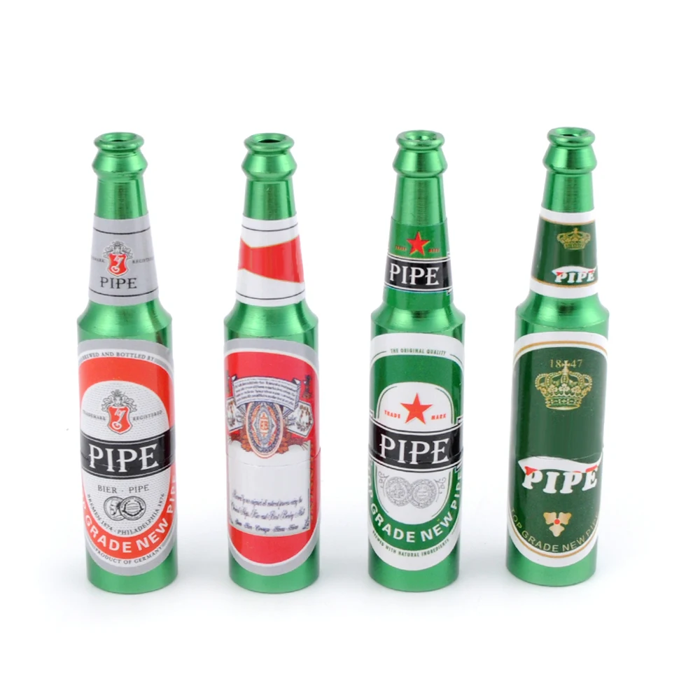 Мини пивной бутылки металлическая дымовая труба трубы креативный держатель для