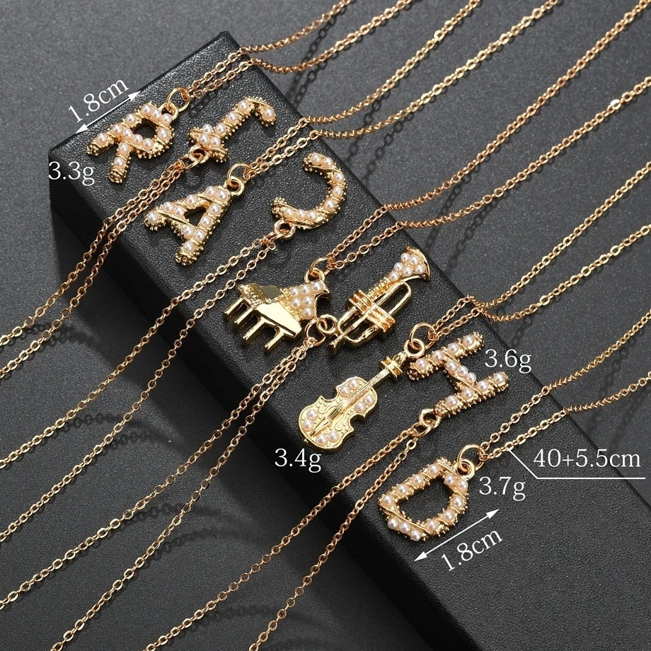 Скрипка шкентель стиля имитация жемчуга женские модели Креативный дизайн фортепиано гитара шкентель стиля ожерелье ювелирные изделия подарок