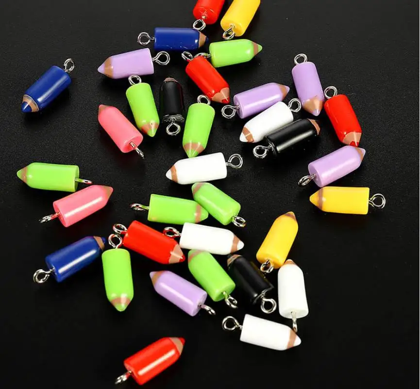 

Kawaii resin Pencil Charms Pendant Beads For Jewelry Making Accessories DIY Bracelets Earrings Cute Keychain For Unisex Gift