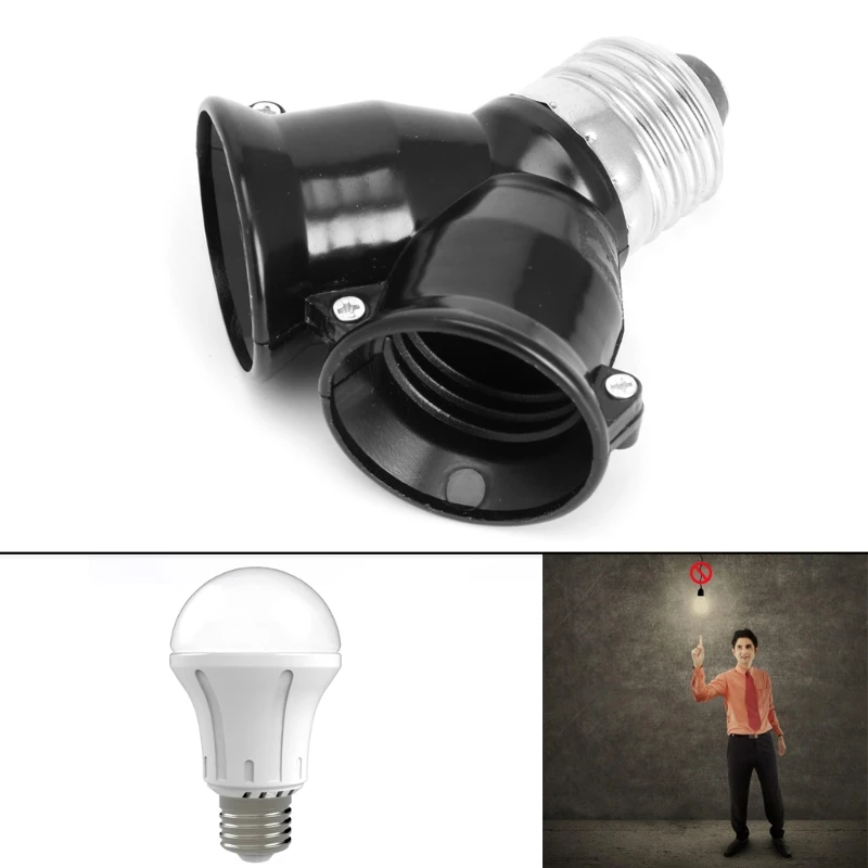 

E27 1 to 2 E27 LED Light Lamp Bulb Adapter Converter Split Splitter Base Socket
