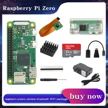 Raspberry pi zero w wh pi0 kit acrílico caso + dissipador de calor encabeçamento gpio + adaptador de alimentação câmera opcional/32gb cartão sd para rpi zero