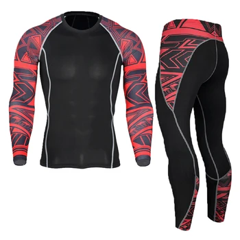 

Crossfit Men's Sportswear Compression Shirt Underwear Gyms Clothing Fitness Sport Suit MMA Rashguard Bodybuilding Long Johns