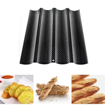 

TTLIFE French Bread Baking Mold Bread Wave Baking Tray Practical Cake Baguette Mold Pans 2/3/4 Groove Waves Bread Baking Tools