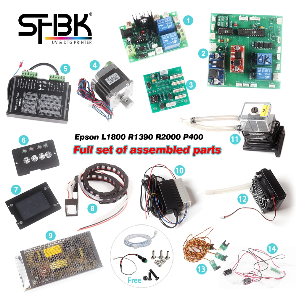 Epson L1800 R1390 R2000 Dtg Modificação Impressora Jato de Tinta Led uv Luz Usando uv Tinta Impressão ab Film Faça Você Mesmo Montagem Kit Peças Sobressalentes