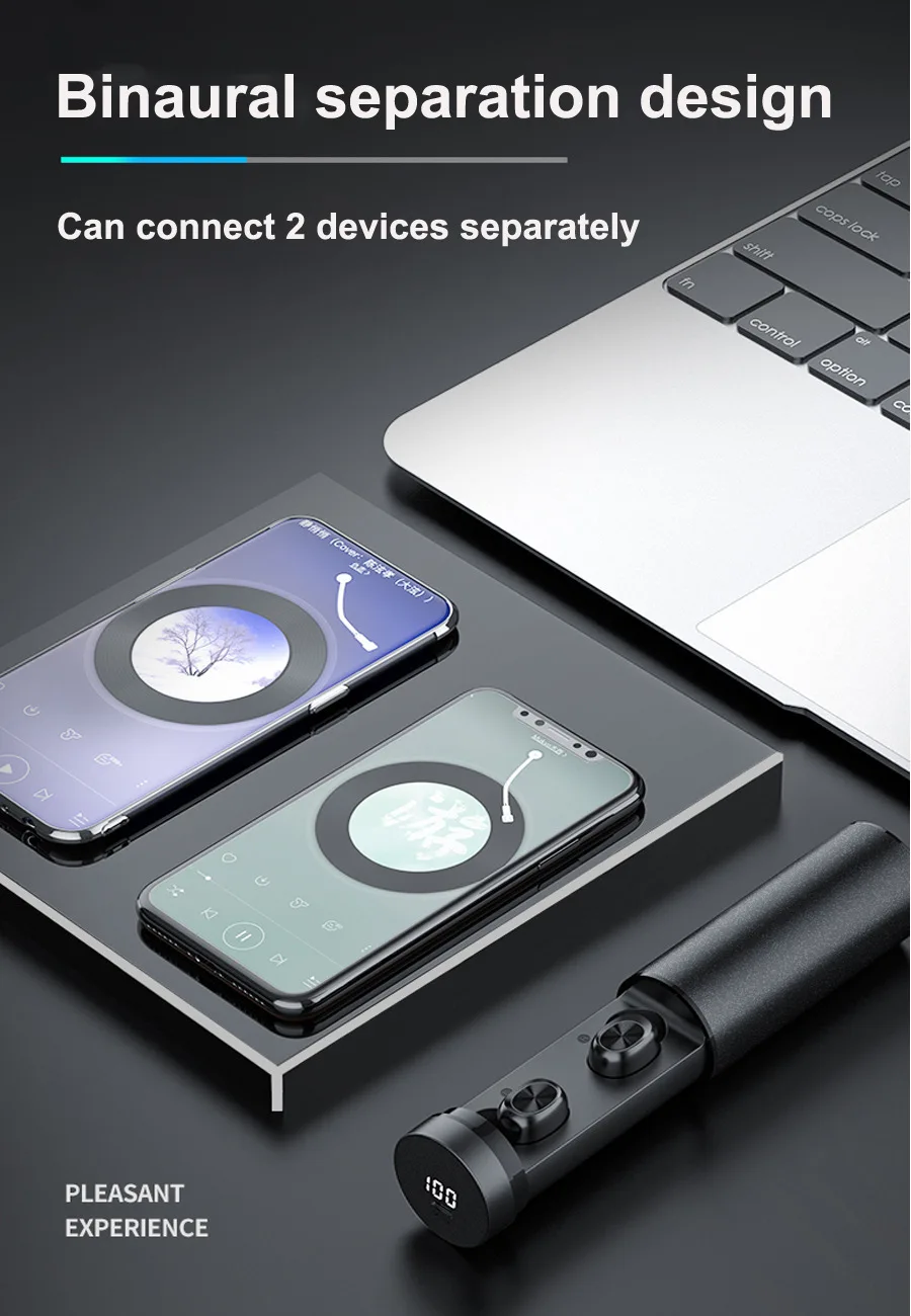 ZK30 Pull out Wireless headphones Bluetooth 5 0 Earphones Sport Waterproof TWS Headset Metal Touch Music with charging box mic