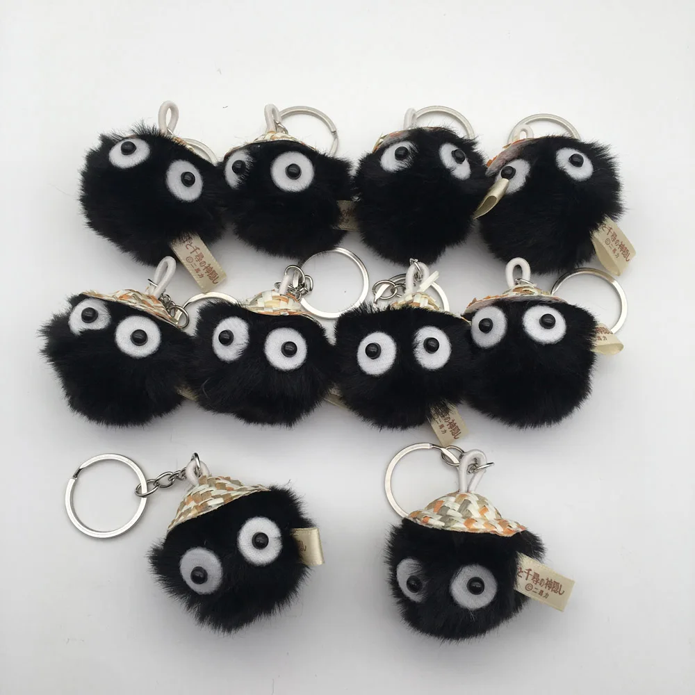 20/Lot My Neighbor Totoro Dust Soot 5CM Keychain Pendant Plush Stuffed Animal Dolls Soft Figure