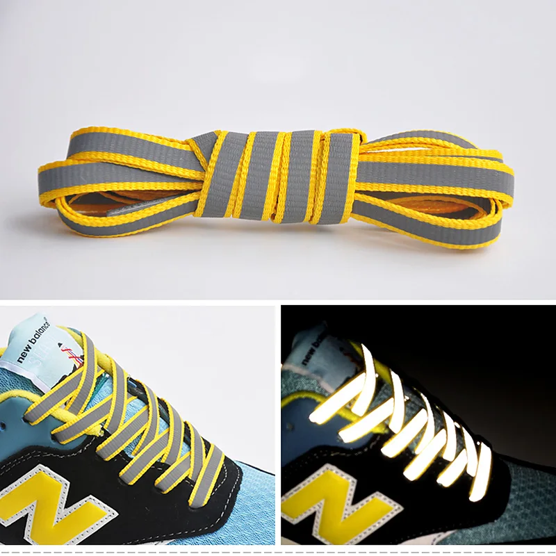 Аксессуары для обуви; шнурки; Cordones Chaussures Lacets Sznurowadla Lacet Chaussure Lacet; светоотражающие шнурки; Cordones Reflectantes - Цвет: yellow