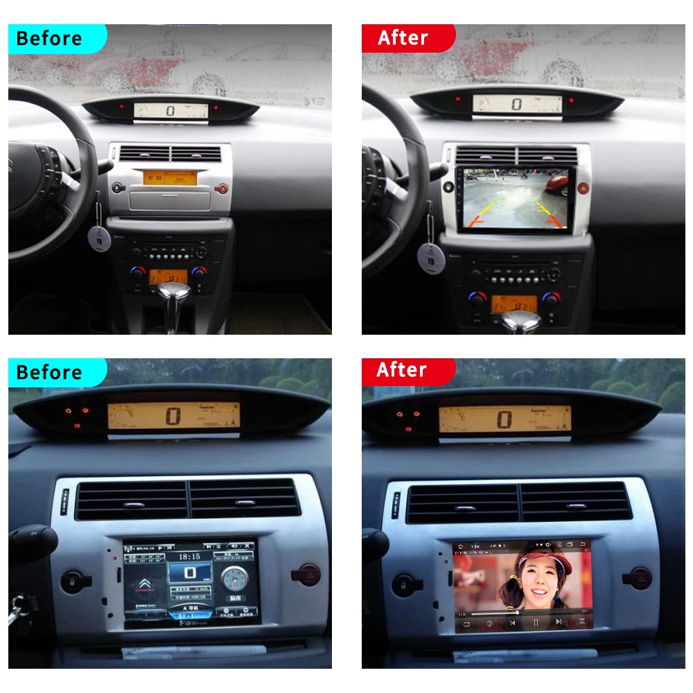 6G 128G Newest Android 10 Car Radio Video Player For Citroen C4 C-Quatre C-Triomphe 2008-2011 Auto BT GPS Stereo Carplay No DVD